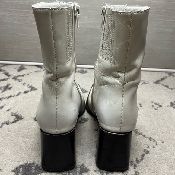 JEFFERY CAMPBELL Geist 70s Ice White Patent Leather Gogo Boots Booties - Picture 6 of 10